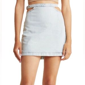 NWT WeWoreWhat Cut-Out Denim Mini Skirt